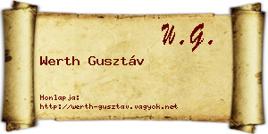 Werth Gusztáv névjegykártya